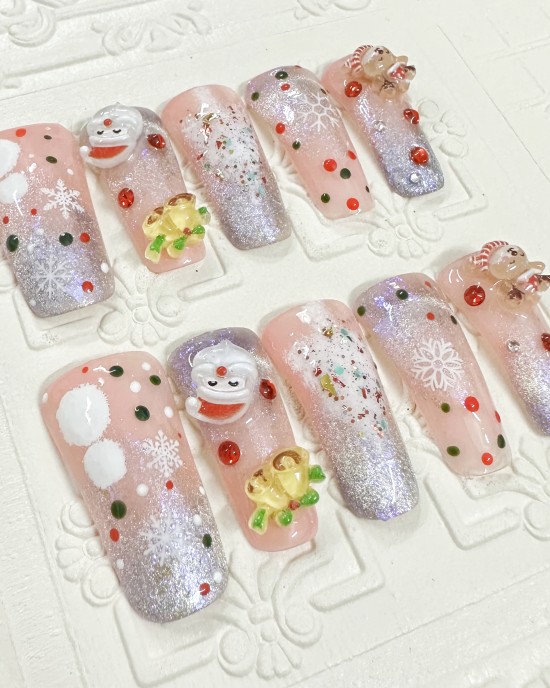 Santa Claus themed duck nail